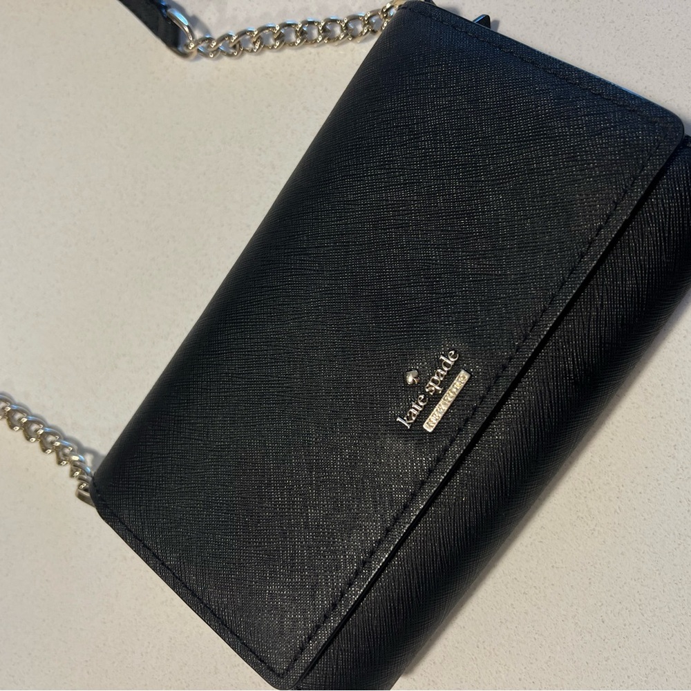 Kate Spade Black Wristlet with Chain